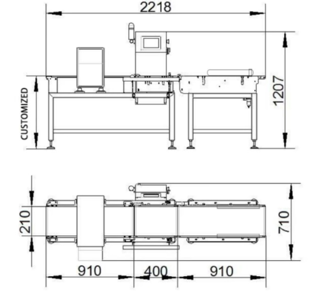 金檢稱重機尺寸圖 金檢稱重機尺寸圖